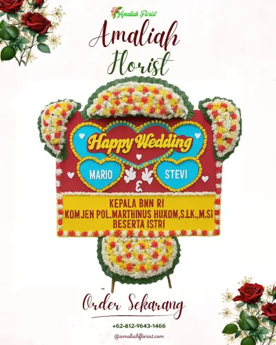 Karangan Papan Bunga Pernikahan di Marunda